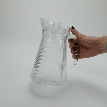Imagem de Jarra suco água acrilico vidro 1,6 litros transparente com alça