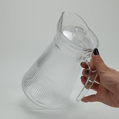 Imagem de Jarra suco água acrilico vidro 1,6 litros transparente com alça