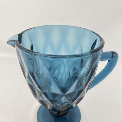 Imagem de Jarra Vidro Alça Relevo Diamante Azul 1L Incasa Mesa Posta