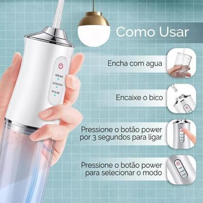 Imagem de Jato D'Água Irrigador Oral Elétrico Higiene E Limpeza Dental