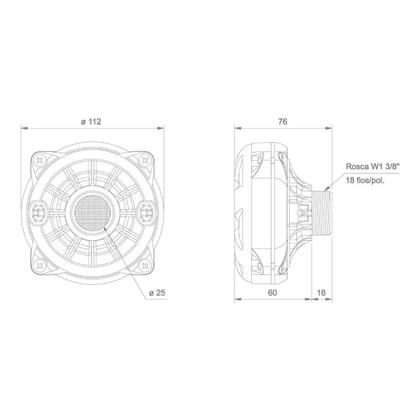 Imagem de JBL Selenium D250X Driver de Compressão Fenólico 100W RMS 8 Ohms