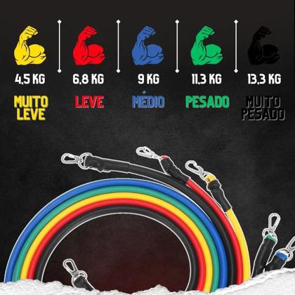 Imagem de Jcanova Store Kit Elásticos Academia 11 Peças Borracha Corda