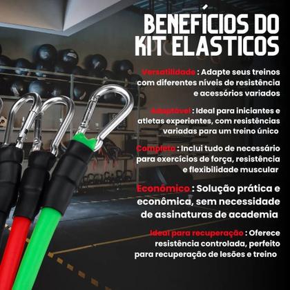 Imagem de Jcanova Store Kit Elásticos Academia 11 Peças Borracha Corda