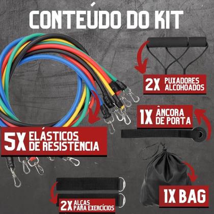 Imagem de Jcanova Store Kit Elásticos Academia 11 Peças Borracha Corda