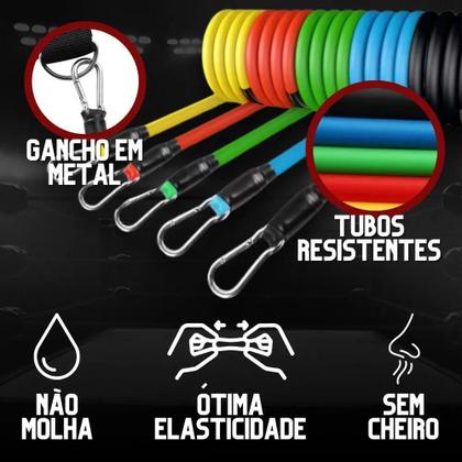 Imagem de Jcanova Store Kit Elásticos Academia 11 Peças Borracha Corda