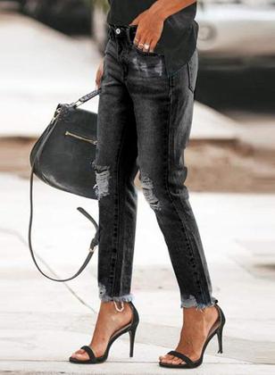 Imagem de Jeans Sidefeel Ripped Distressed para mulheres, tamanho 18, pretos