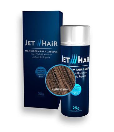 Imagem de Jet Hair Maquiagem Capilar Para Cabelos - Cor Castanho Médio - 25G