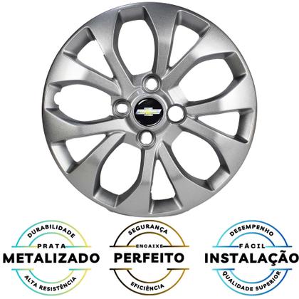 Imagem de JG 4 Calota Prisma 2017 2018 2019 Aro 14 Prata Metálico com Emblema
