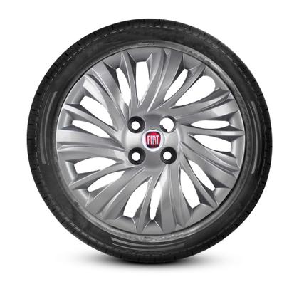 Imagem de JG 4 Calota Punto 2014 2015 2016 Aro 15 Prata Metálico com Emblema