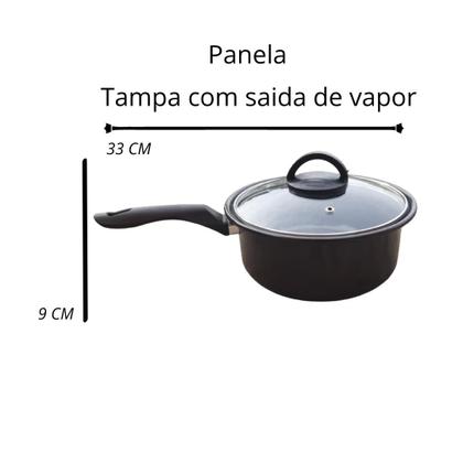 Imagem de jg panelas cerâmica fogão cooktop elétrico indução 5peçasc