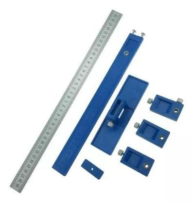 Imagem de Jig Gabarito Ferramenta Marcenaria Transferidor Furo Cavilha