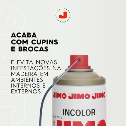 Imagem de Jimo Cupim Contra Cupim Brocas e Formigas Alto Poder Residual e de Penetração Aerossol 400ml