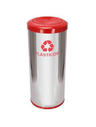 Imagem de Jj.c28 - lixeira em aço inox com tampa meia esfera pintada 50l