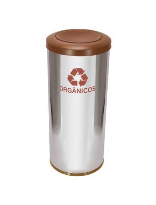 Imagem de Jj.c28 - lixeira em aço inox com tampa meia esfera pintada 50l