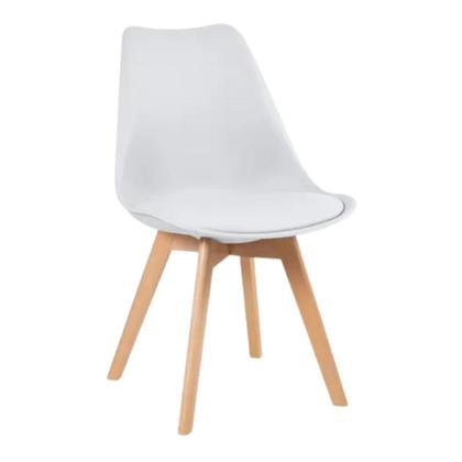 Imagem de Jode Moderno Mesa Eiffel 90cm MDF com 4 Cadeiras Leda Assento Almofada Branco Sala Janta Cozinha