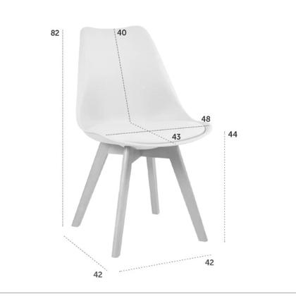 Imagem de Jode Moderno Mesa Eiffel 90cm MDF com 4 Cadeiras Leda Assento Almofada Branco Sala Janta Cozinha
