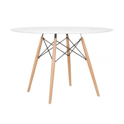 Imagem de Jode Moderno Mesa Eiffel 90cm MDF com 4 Cadeiras Leda Assento Almofada Branco Sala Janta Cozinha