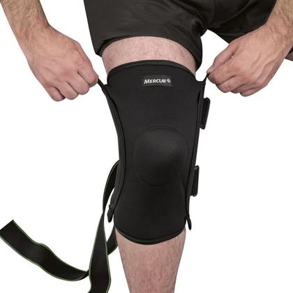 Imagem de Joelehira neoprene articulada dobradicas e cintas cruzada preta  bc0623 - mercur