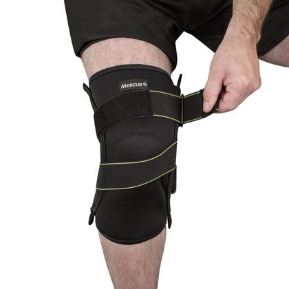 Imagem de Joelehira neoprene articulada dobradicas e cintas cruzada preta  bc0623 - mercur