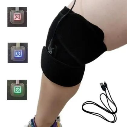 Imagem de Joelheira aquecedor magnetica infrared fisioterapia relaxamento muscular artrite dor ortopedica