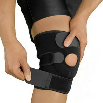 Imagem de Joelheira Articulada Ortopédica Ajustável Neoprene Reforçada Treino Academia Fitness