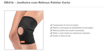 Imagem de Joelheira com Reforço Patelar Curta Alivia Dores