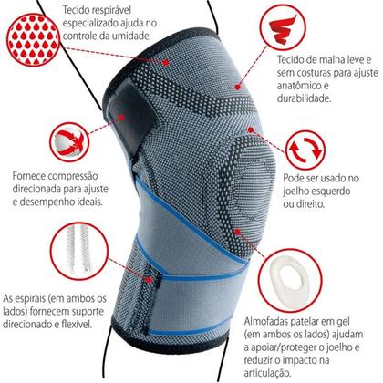 Imagem de Joelheira Compressão Ajustável Esportiva Relieve VR5542-LXL G-GG Vollo Sports