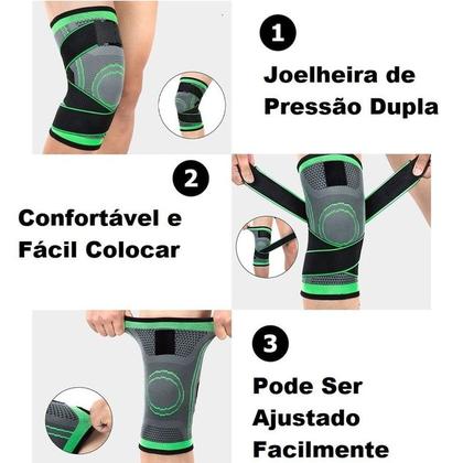 Imagem de Joelheira Compressão Proteção Ajustável Fitness Cross