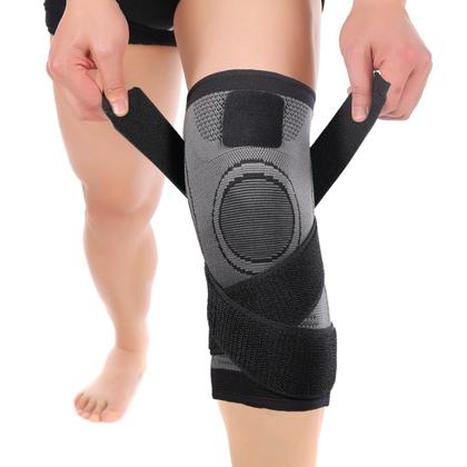 Imagem de Joelheira de compressão alívio dor joelhos ajuste com faixa
