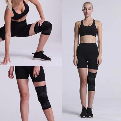 Imagem de Joelheira de compressão alívio dor joelhos ajuste com faixa