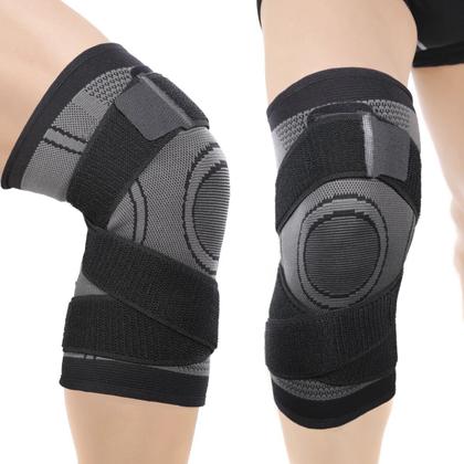 Imagem de Joelheira de compressão alívio dor joelhos ajuste com faixa