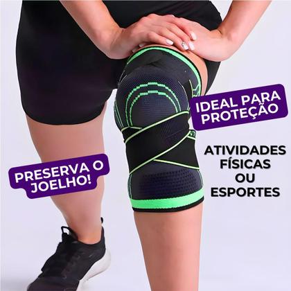 Imagem de Joelheira de Compressão Articulada Ortopédica Com tiras autocolantes Reforçado Elástica Flexível MBFit