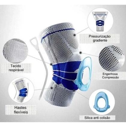 Imagem de Joelheira De Compressão com Anel Silicone E Fio de Aço Flexível Tamanho XGG