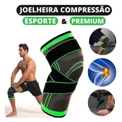 Imagem de Joelheira de Compressão Ortopédica Articulada Tensor Joelho Ajustável   Academia Corrida