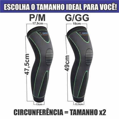 Imagem de Joelheira de Compressão Protetora Estabilizadora de Coxa E Panturrilha Kit com 2 unidades