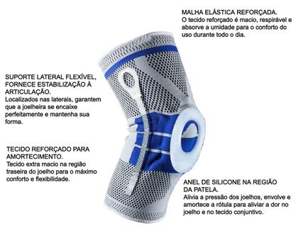 Imagem de Joelheira De Compressao Tensor Joelho Flexivel Dores Juelho