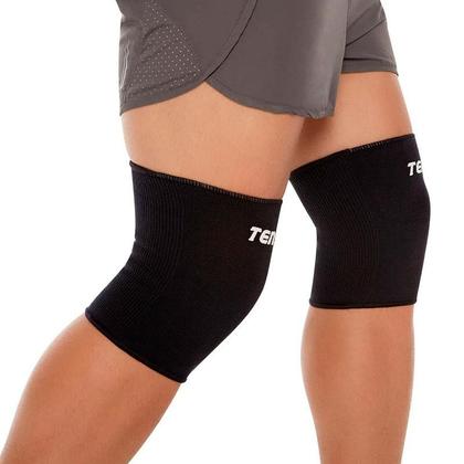 Imagem de Joelheira de Compressão Tensor Preta Tamanho M contém 1 par