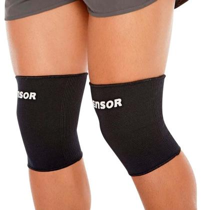 Imagem de Joelheira de Compressão Tensor Preta Tamanho M contém 1 par