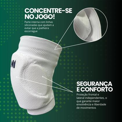 Imagem de Joelheira De Vôlei Profissional N1 Sports Spry Branca Knit 3d