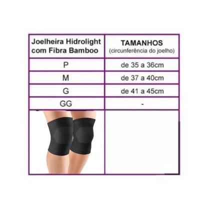 Imagem de Joelheira Elástica Antialérgica Fibra Bamboo Cz G Hidrolight