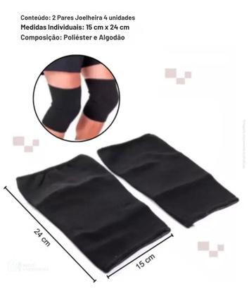 Imagem de Joelheira Elástica Compressão Caminhada Corrida Unissex 4 Unidades