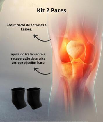 Imagem de Joelheira Elástica Compressão Caminhada Corrida Unissex 4 Unidades