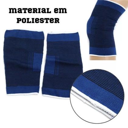 Imagem de Joelheira Elástica Protetor Muscular Joelho Flexível Dor Lesão Ortopédica Esporte Par Resistente