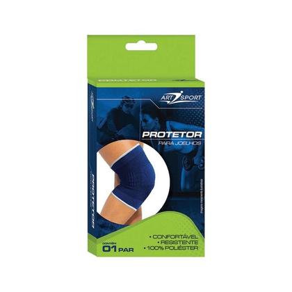 Imagem de Joelheira Elástica Protetor Muscular Joelho Flexível Dor Lesão Ortopédica Esporte Par Resistente