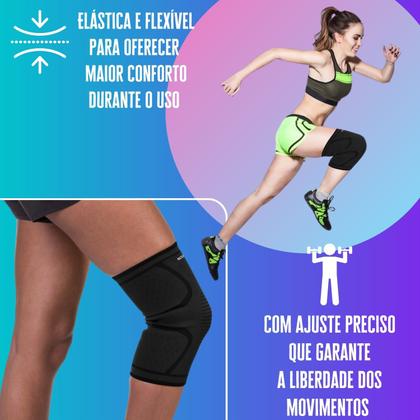 Imagem de Joelheira Elástica Unissex Ortopédica Proteção Muscular Esportiva Compressão Ginástica Academia Proteção Joelho