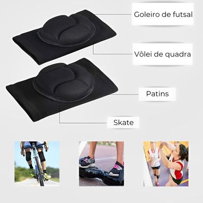 Imagem de Joelheira Esportiva Vôlei Futsal Skate Handball Ante Impacto Ajustável Unissex
