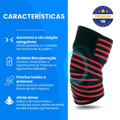 Imagem de Joelheira Faixa Esportiva Ortopédica Tensor E Compressão Kit