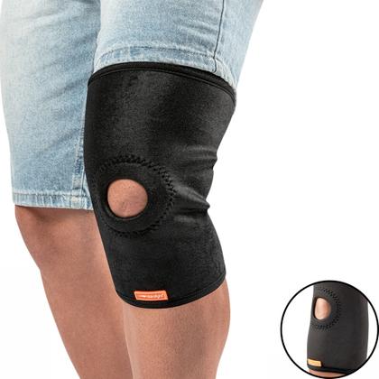 Imagem de Joelheira Grande com Reforço Patelar Longa Lesões no Joelho Neoprene Hidrolight