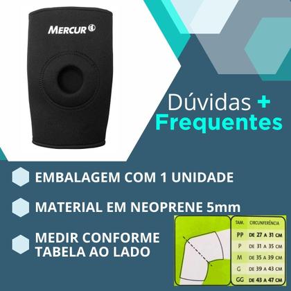 Imagem de Joelheira neoprene orifício reforçado m mercur bc0037bs