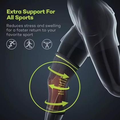 Imagem de Joelheira Ortopédica Compressão Elástica Articulada Corrida Academia